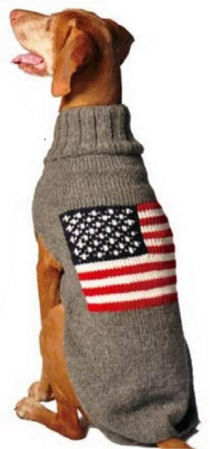 Chilly Dog American Flag Dog Sweater, Large
