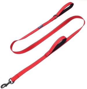 Max and Neo Double Handle Traffic Dog Leash Reflective