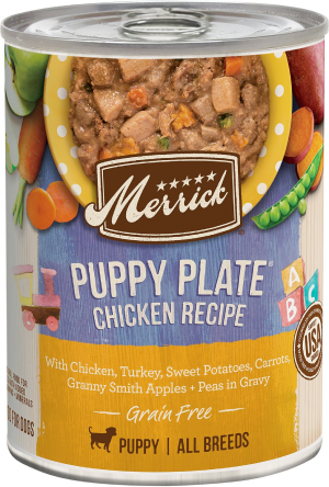 Merrick Grain-Free Puppy Plate Beef Recipe Canned Dog Food Beef