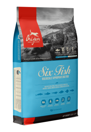 ORIJEN Six Fish Grain Free & Poultry Free High Protein Fresh & Raw Animal Ingredients Dry Dog Food