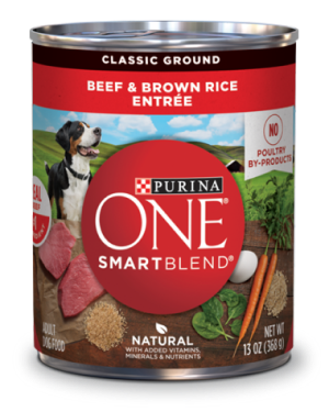 Purina ONE SmartBlend Beef & Brown Rice Entrée Classic Ground Wet Dog Food