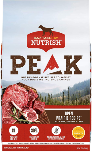 Rachael Ray Nutrish PEAK Natural Premium Grain Free Dry Dog Food, Open Range with Beef, Venison & Lamb